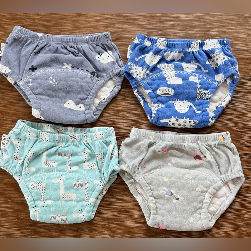 Amazon Toddler Training Pants Set - Blue, Gray, Mint, Light Gray